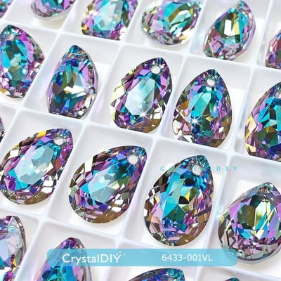 CrystalDIY奧地利水晶SW 水晶吊墜6433經典水梨型 燦紫(Vitrail Light)16mm1