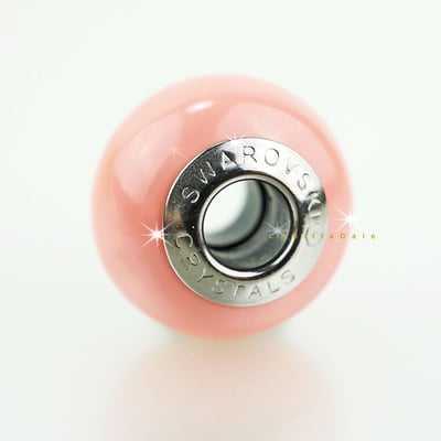 CrystalDIY奧地利SW #5890水晶珍珠中孔 14mm 兩色可選適用潘朵拉手鍊6