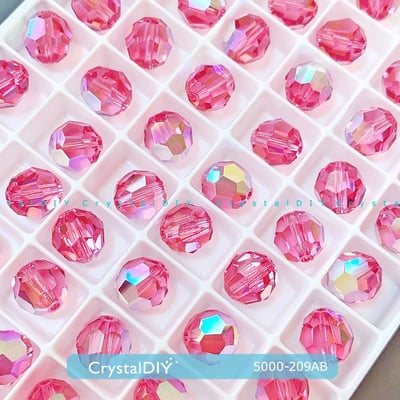 CrystalDIY奧地利水晶SW 水晶串珠#5000 ROSEAB玫瑰亮彩(209AB)8mm1