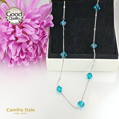 CamillaDale 星空點點項鍊 水晶串珠5328土耳其藍4