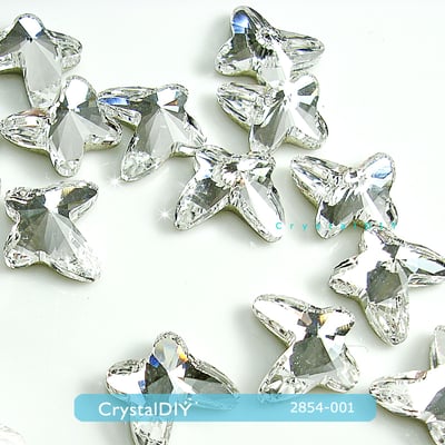 CrystalDIY奧地利水晶SW平底石#2854 蝴蝶8mm白鑽 貼鑽 指甲彩繪 手機貼鑽2