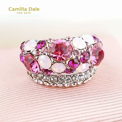 CamillaDale 皇冠水鑽戒指(桃紅)1