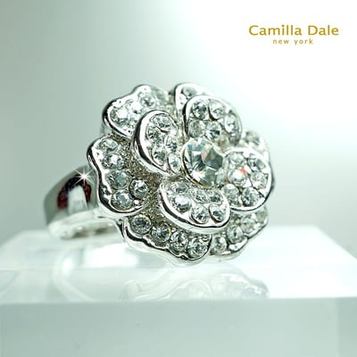 CamillaDale 山茶花水晶戒指(白)6