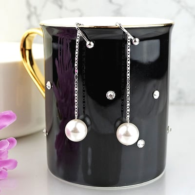 CamillaDale冰雪長耳環採用國際頂級SW水晶珍珠1