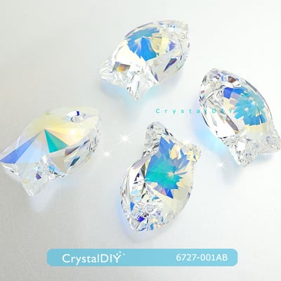 CrystalDIY奧地利SW水晶吊墜#6727小肥魚吊墜 水晶亮彩Crystal AB 閃耀無敵1