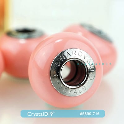 CrystalDIY奧地利水晶SW #5890水晶珍珠中孔 粉红珊瑚(716)14mm單顆4