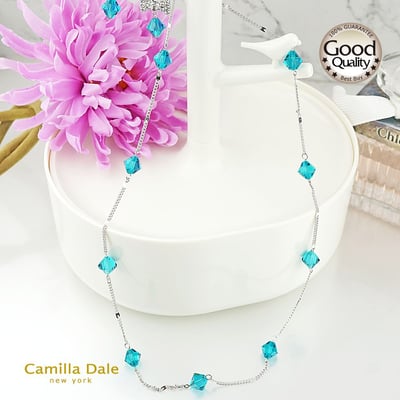 CamillaDale 星空點點項鍊 水晶串珠5328土耳其藍7