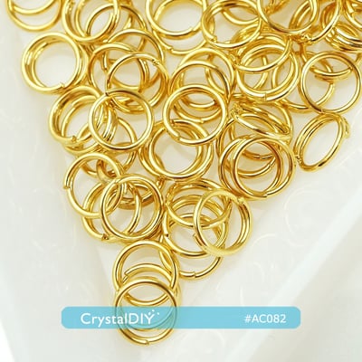 CrystalDIY一圈半圓圈5mm 電鍍金色銜接吊飾 每包20入1