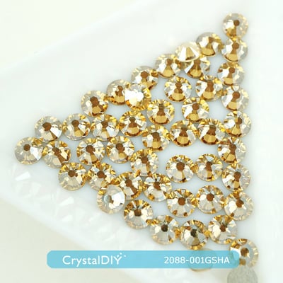 CrystalDIY奧地利水晶SW平底石2058/2088燦幻金Crystal Golden Shadow(001GSHA)SS5~SS203