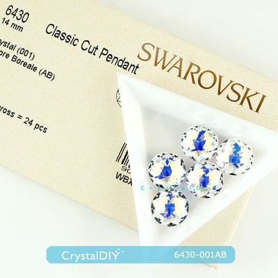 CrystalDIY奧地利SW水晶吊墜#6430經典切割吊墜百慕達藍Bermuda Blue (001BBL)14mm三色可選9