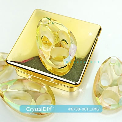 CrystalDIY奧地利SW水晶#6730 放射狀吊墜Radiolarian Pendants LUMG夜光綠34m2