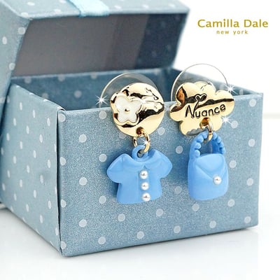 CamillaDale 可愛衣包出遊日記耳環 海藍色系2