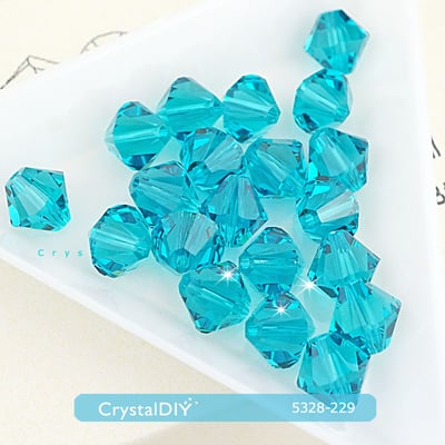 CrystalDIY奧地利SW水晶串珠#5328土耳其藍Blue Zircon (229) 8mm4