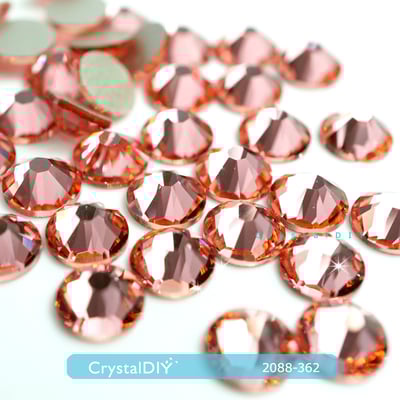 CrystalDIY奧地利水晶SW水晶平底石#2088 Rose Peach玫瑰蜜桃(262) SS34 (7.2MM) 貼鑽1