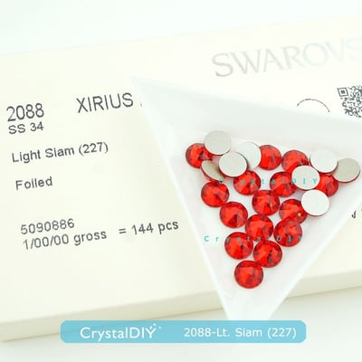 CrystalDIY奧地利水晶SW 2058/2088 亮暹羅紅Lt.Siam (227)平底石SS5~SS343