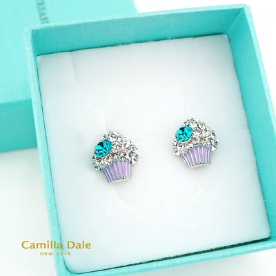 Camilla Dale 杯子蛋糕水晶耳環(藍鋯石)2