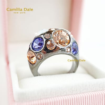Camilla Dale 夢寶星時尚水晶戒指(紫)4