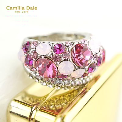 CamillaDale 皇冠水鑽戒指(桃紅)2