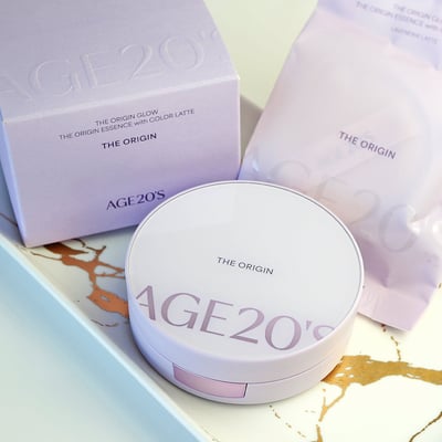 Age20's THE ORIGIN水光精華粉餅 薰衣草拿鐵一殼2蕊 #21亮白 膚色校正1