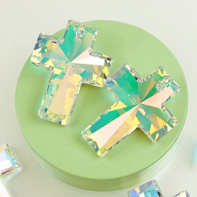 CrystalDIY奧地利SW水晶吊墜#6864大十字吊墜水晶亮彩6