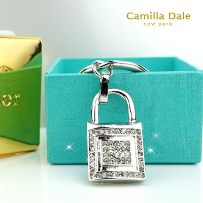 Camilla Dale 雲朵光燦鎖頭水鑽鑰匙圈2