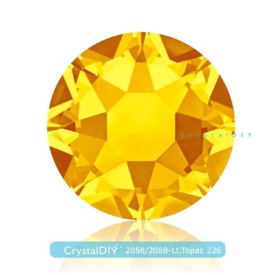 CrystalDIY奧地利SW水晶 2058/2088 明亮黃玉 Lt.Topaz(226)平底石4