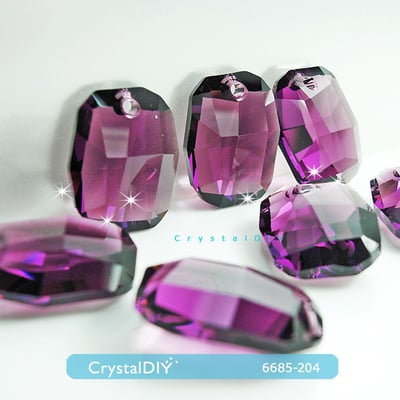 CrystalDIY奧地利SW水晶#6685繪圖水晶吊墜紫水晶19mm3