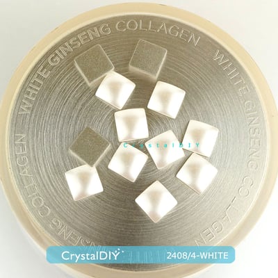 CrystalDIY奧地利水晶SW平底圓弧正方形珍珠2408/4 雪白(650 white) 8mm9