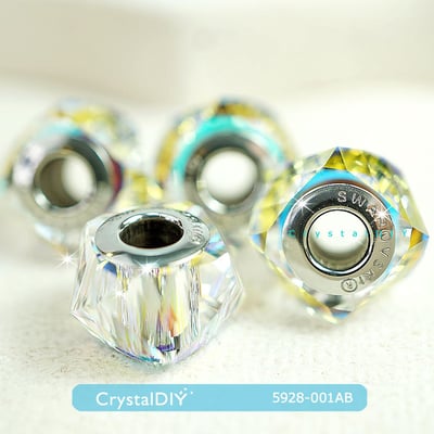 CrystalDIY奧地利SW水晶#5928迷人螺旋中孔 4色可選 適用潘朵拉蛇鍊1