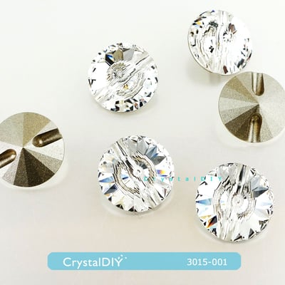 CrystalDIY奧地利SW水晶鈕扣#3015 水晶(001)-12mm14mm(零售6顆入)7