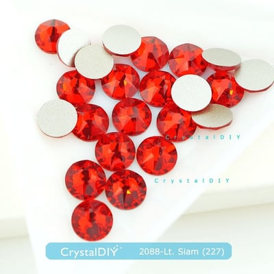 CrystalDIY奧地利水晶SW 2058/2088 亮暹羅紅Lt.Siam (227)平底石SS5~SS345