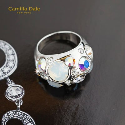 Camilla Dale 夢寶星時尚水晶戒指(白)1