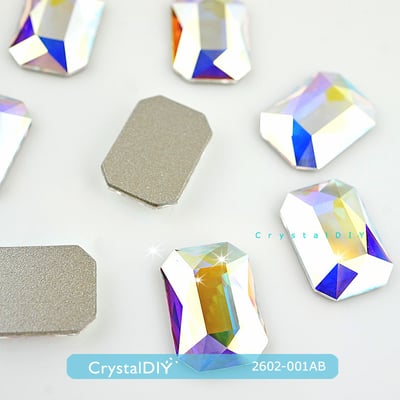CrystalDIY奧地利水晶SW平底石#2602 水晶亮彩001AB 每包6顆入 平底貼鑽4