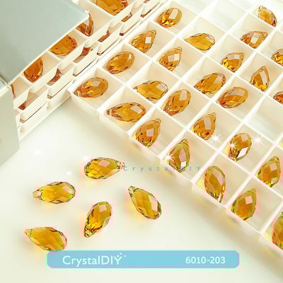 CrystalDIY奧地利水晶SW #6010長圓水滴吊墜11X5.5mm 四色可選6