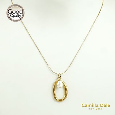 CamillaDale 幾何橢圓點珍珠短鍊項鍊(韓製)3