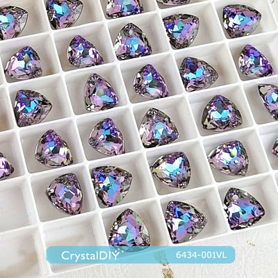 CrystalDIY奧地利SW水晶三角形吊墜6434水晶燦紫(001VL) 10.5mm 2入6