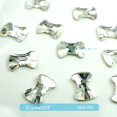 CrystalDIY奧地利水晶SW平底石#2858 蝴蝶結 水晶白鑽2