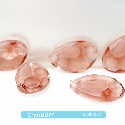 CrystalDIY奧地利水晶SW #6730 放射線吊墜嫣紅Blush Rose (257)18x11.5mm4