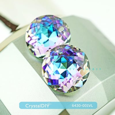 CrystalDIY奧地利SW水晶吊墜#6430經典切割吊墜百慕達藍Bermuda Blue (001BBL)14mm三色可選5