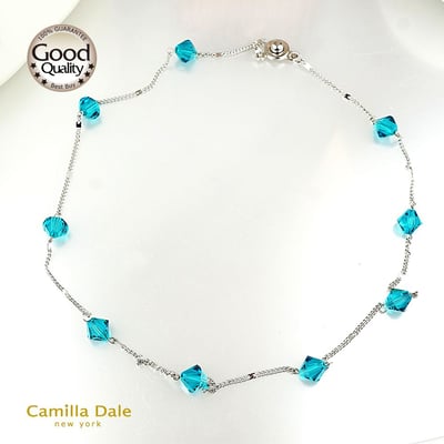 CamillaDale 星空點點項鍊 水晶串珠5328土耳其藍6