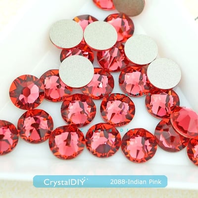 CrystalDIY奧地利水晶SW2088 Indian Pink印地安桃紅 (289)平底石SS5~SS341