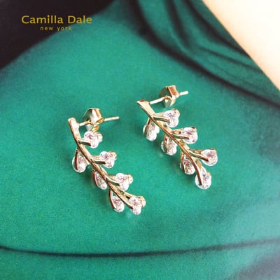 Camilla Dale 925純銀鍍金枝葉耳環2
