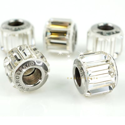 CrystalDIY奧地利水晶SW串飾#180301 長水晶中孔串珠 水晶(001)10.5mm適用於潘朵拉手鍊3