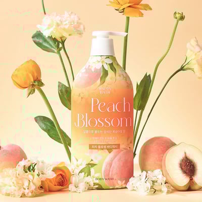 Happy Bath蜜桃花香保濕沐浴乳900g 大容量 全家人適用1