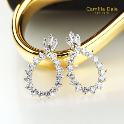 CamillaDale 皇冠淚滴鋯石耳環 韓製6