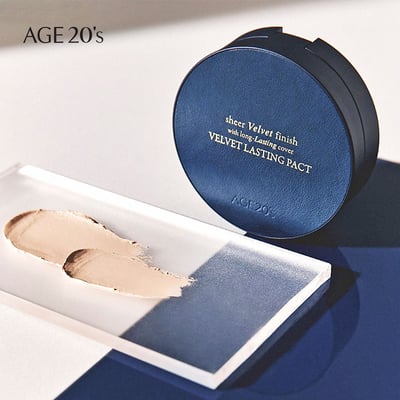 Age20's天鵝絨持久粉餅 一殼2蕊 質地細緻柔軟 高遮瑕粉餅 公司貨附發票2