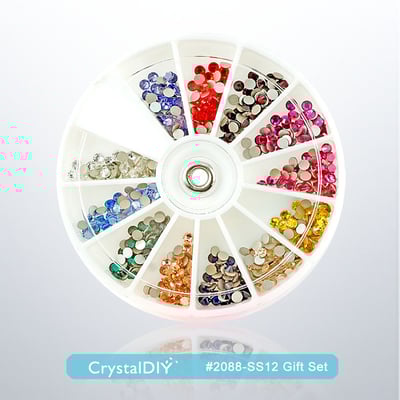 CrystalDIY奧地利SW水晶SS5~SS20超值組(12色)平底石3