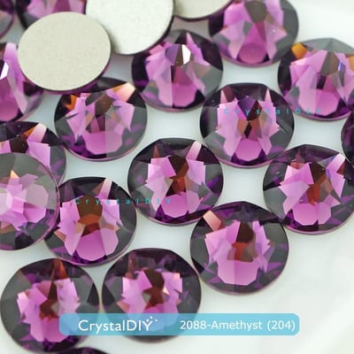 CrystalDIY奧地利水晶SW #2088紫水晶204平底石SS5~SS343