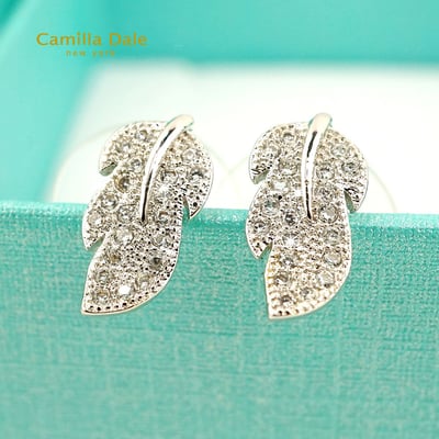 CamillaDale 葉子水鑽耳環1