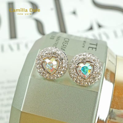 CamillaDale 夢寶心水晶耳環(白彩) 韓製4